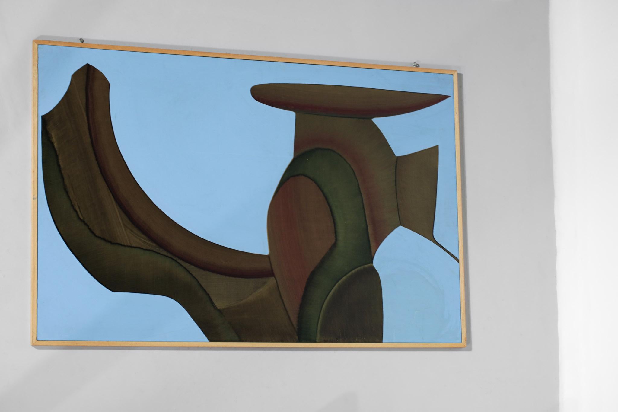 Óleo sobre tabla Pintura Guy Dessauges Años 70 Artista suizo, 139/17 en Bueno estado para la venta en Ternay, Auvergne-Rhône-Alpes