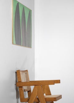 Huile sur panneau de l'artiste suisse Guy Dessauges - Peinture des années 70