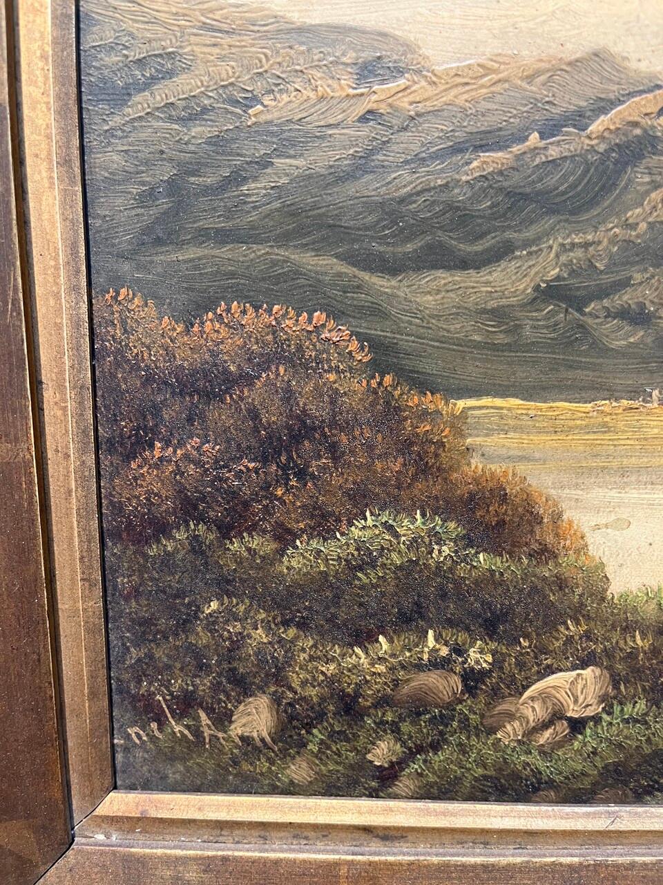Scottish Oil on Panel Landscape Roberto A.K. Marshall For Sale