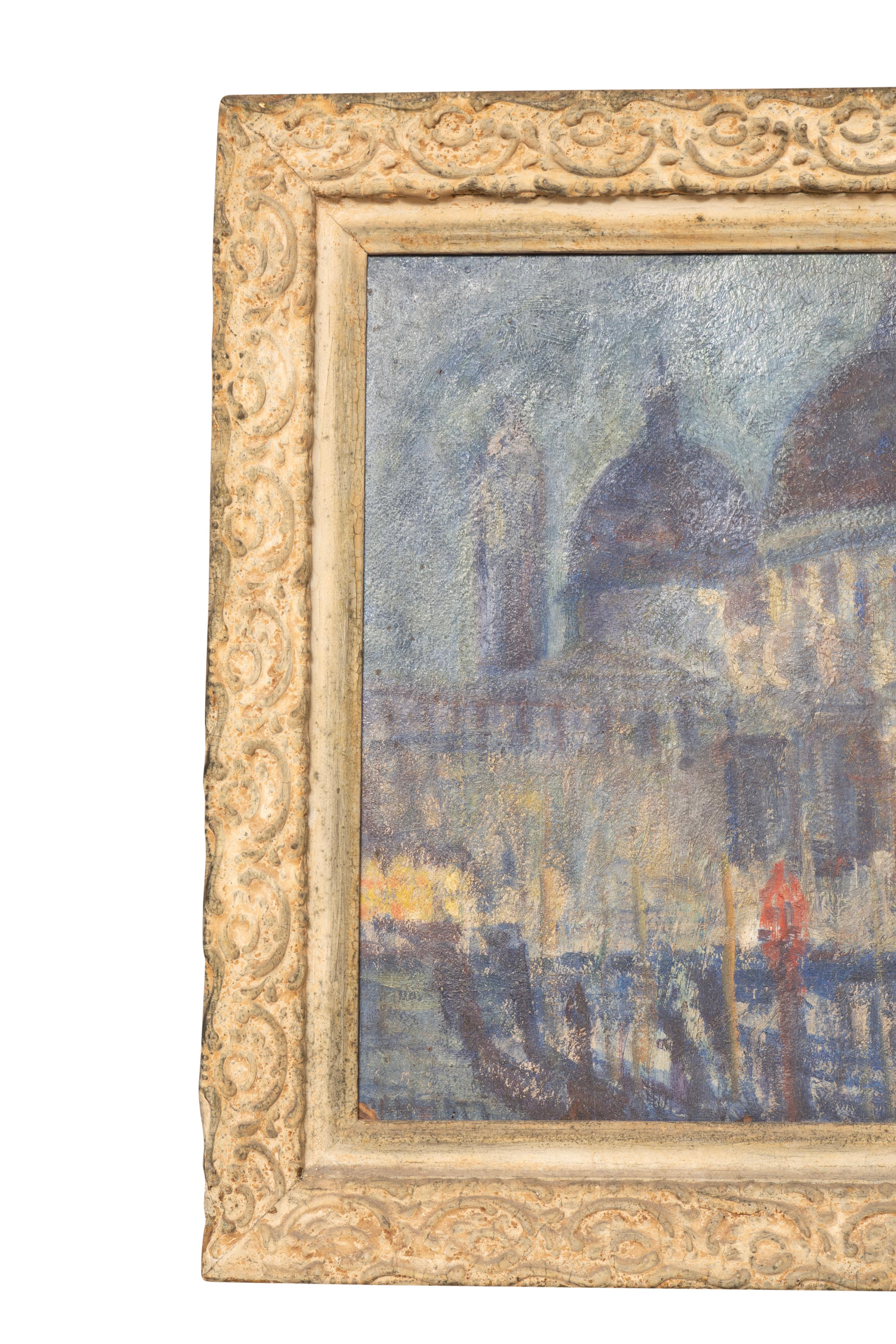 American Oil On Panel Of Santa Maria della Salute In Venice For Sale