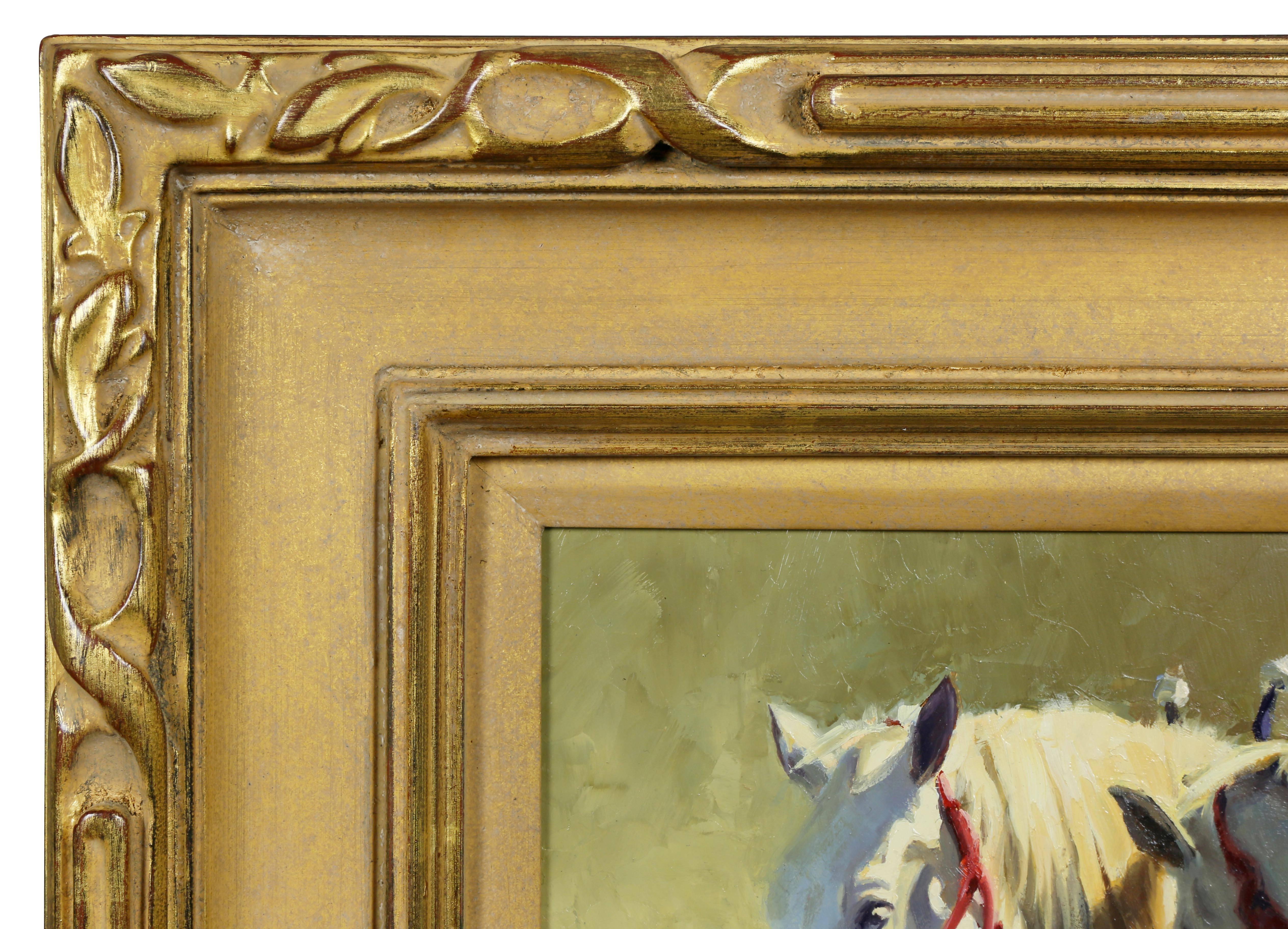 Oil on Panel of Two Ponies by Harold Stack 1