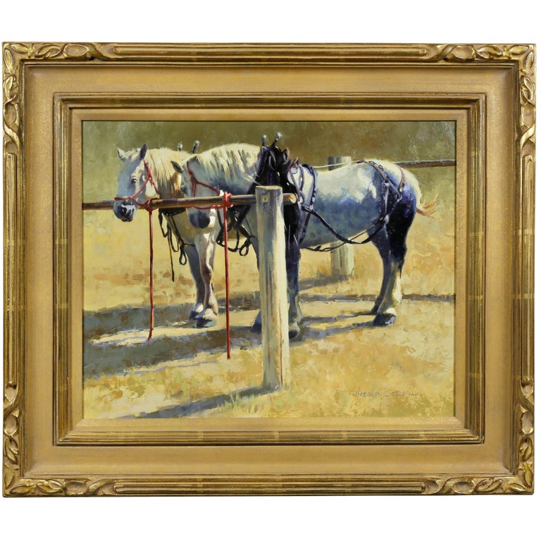 Oil On Panel Of Two Ponies By Harold Stack For Sale At 1stDibs