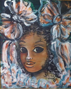 Oil on Panel Painting Titled CACHITA by Hector Catá, Cuban American Artist 1997
