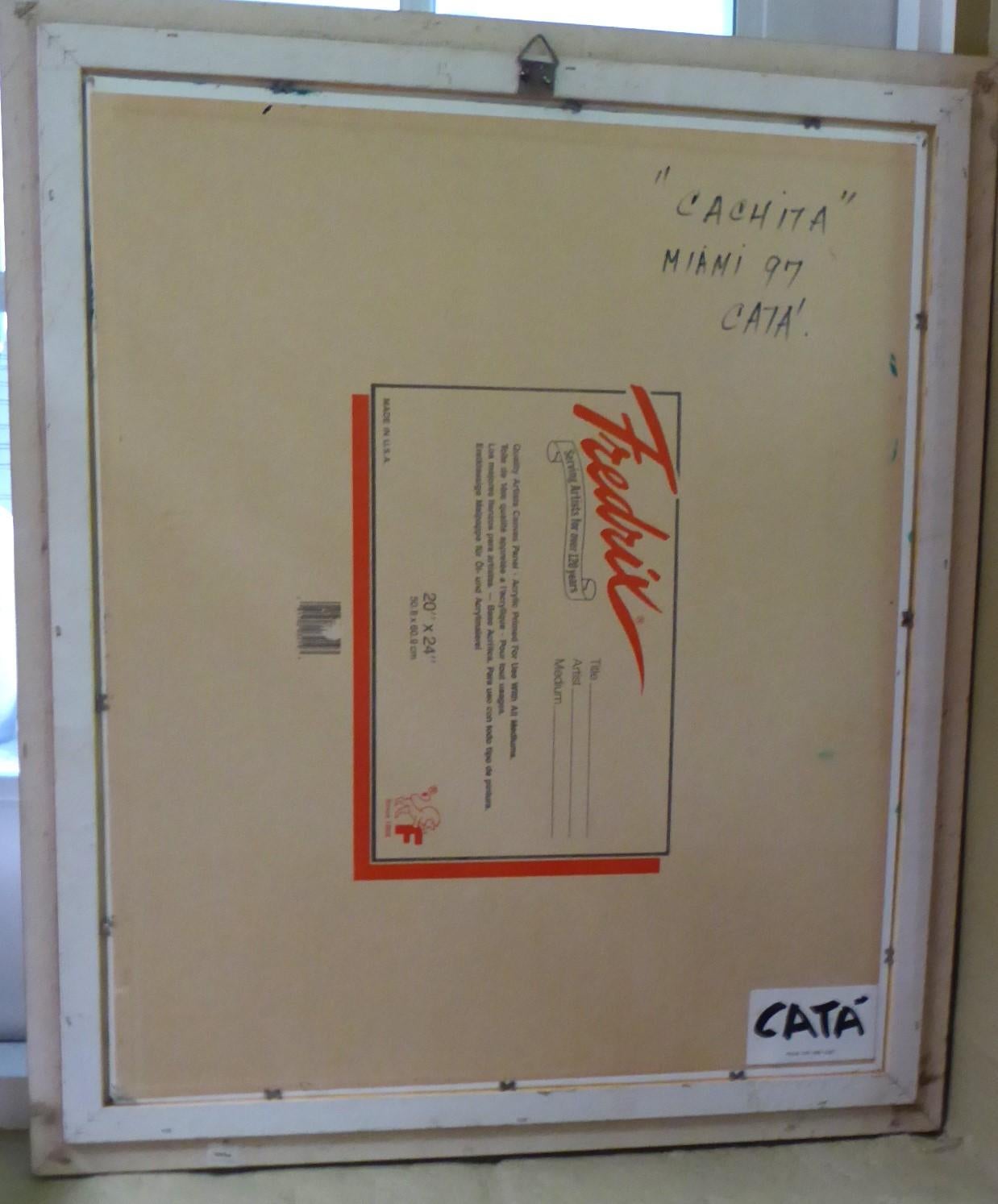 Oil on Panel Painting Titled CACHITA by Hector Catá, Cuban American Artist 1997 In Good Condition For Sale In Miami, FL