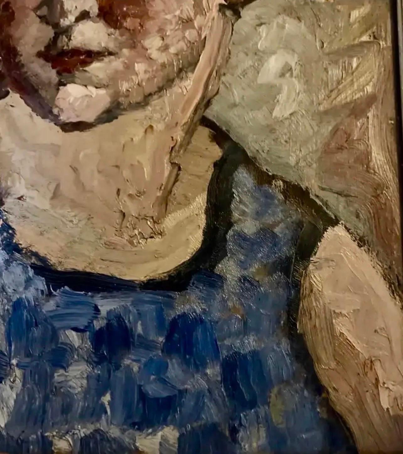 Ritratto di giovane ragazza olio su tavola 1930 Francia
Quadro che rappresenta una giovane ragazza in maglia blu e capelli tagliati a quadretti.
Lo sguardo dritto denota un carattere vivace del personaggio
La qualità dell'esecuzione è ricca e