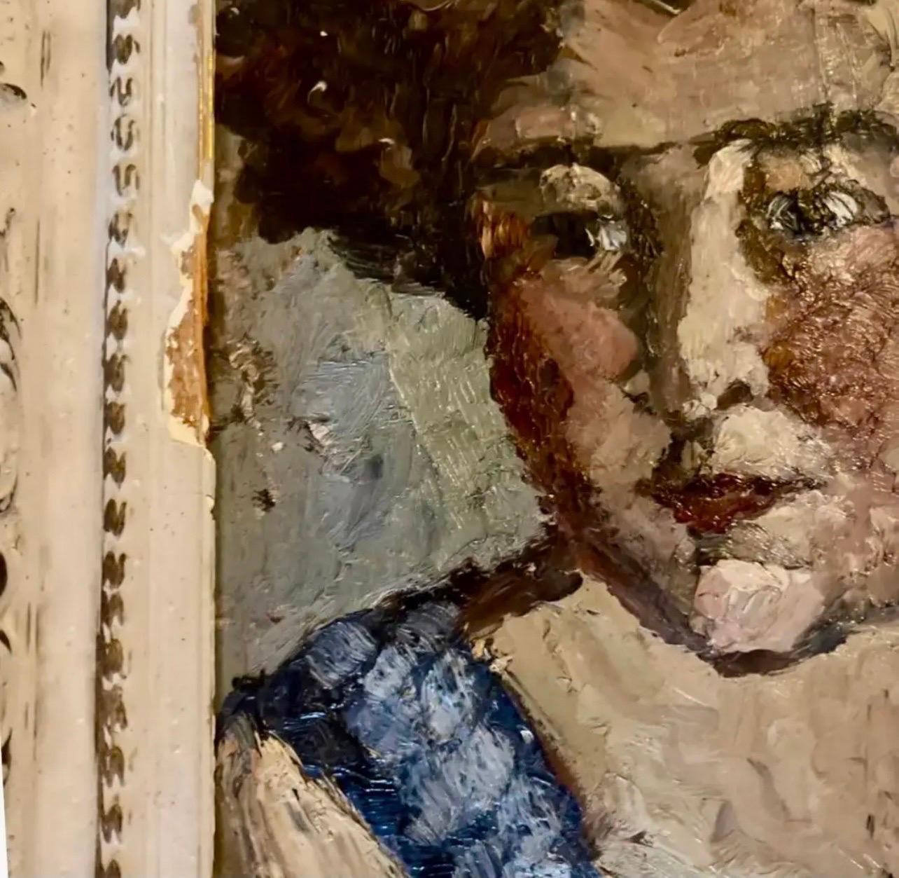 XX secolo Olio su pannello Ritratto di giovane ragazza 1930 Francia in vendita