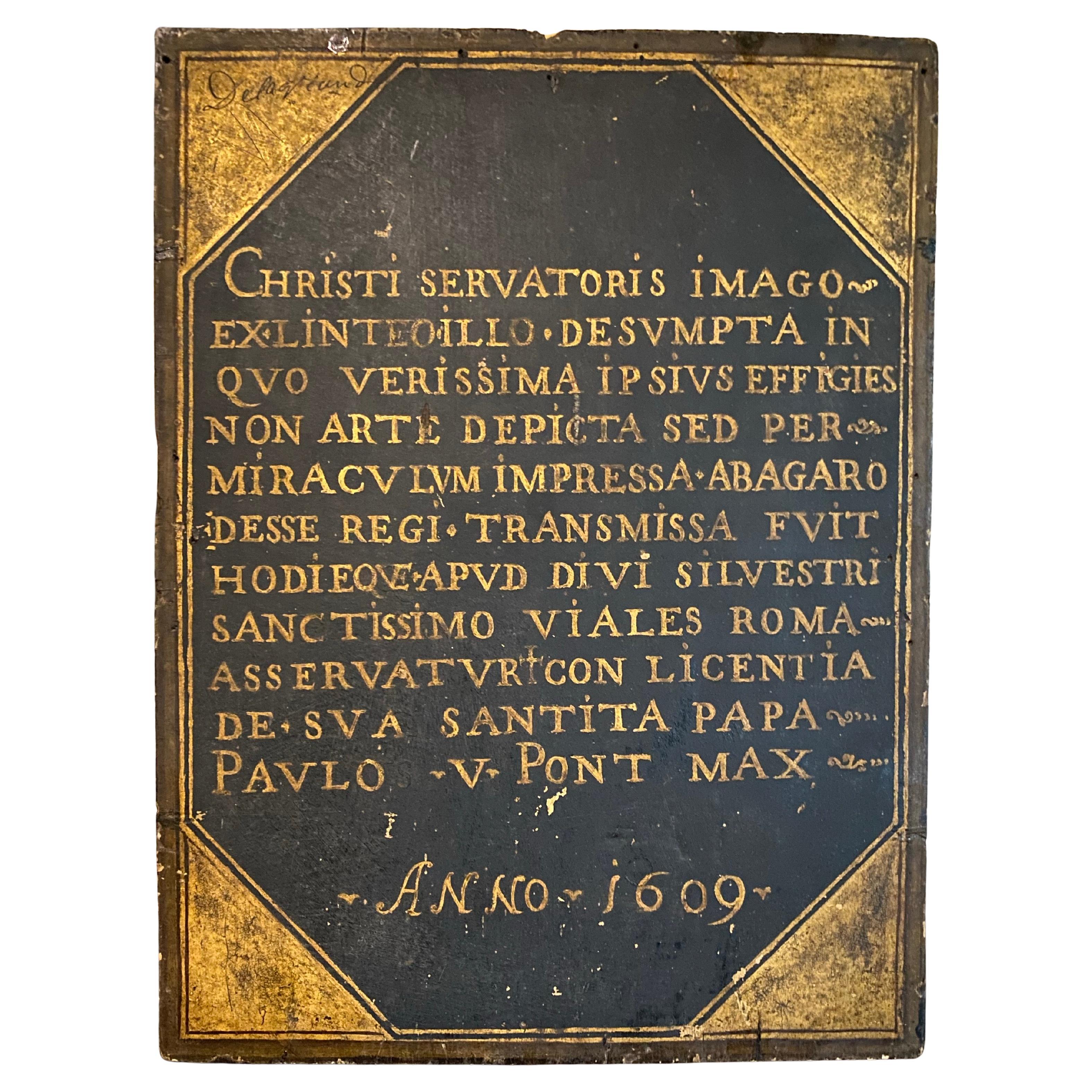 Ölgemälde auf Tafel, das Christus darstellt – goldener Hintergrund – Französische Schule – 17. Jahrhundert (Geölt) im Angebot