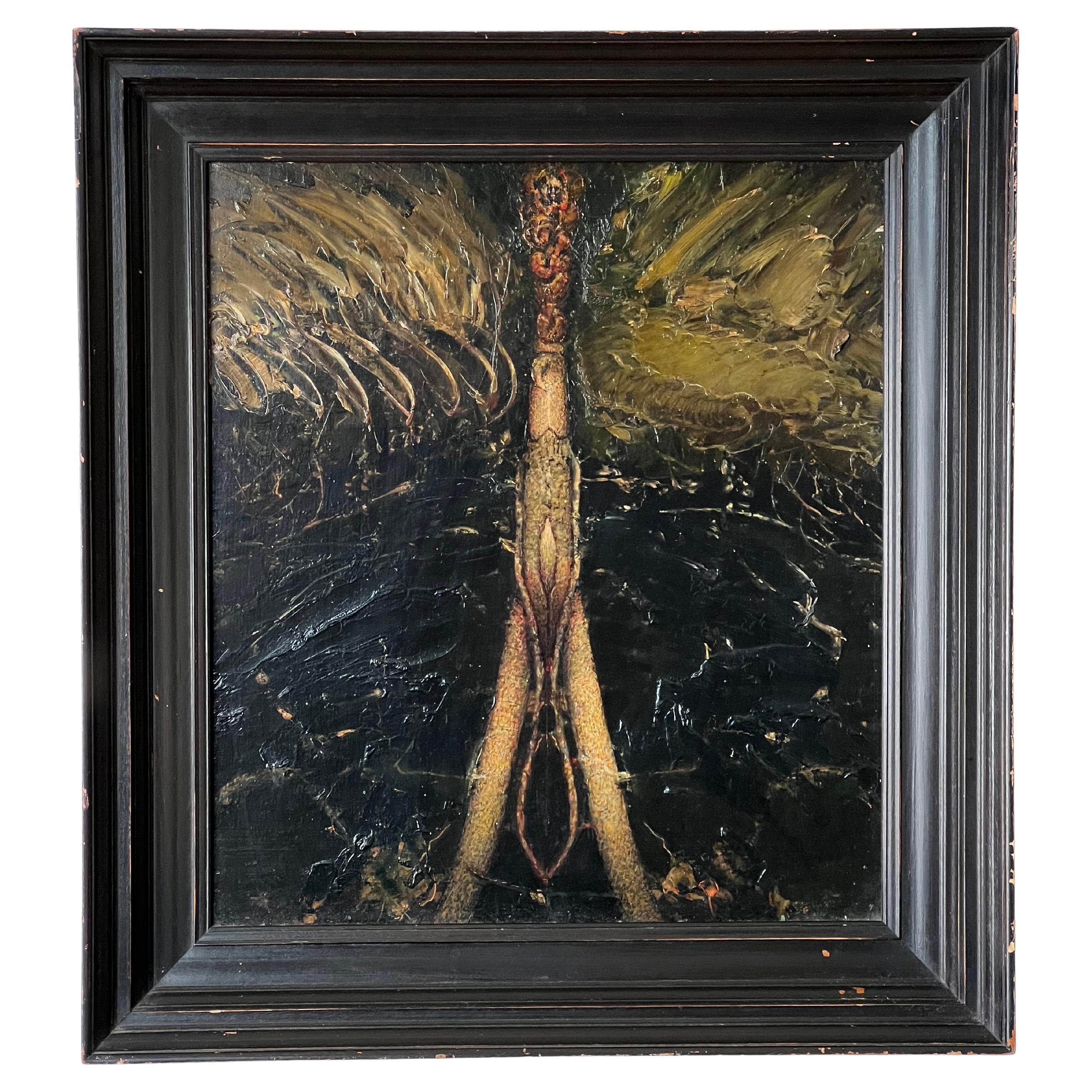 Oil on Panel “Split Image Swamp” by Gregory Gillespie with Gallery Label on Vers For Sale