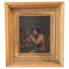 Oil on panel tavern Scene with a Smoker, Attributed to David Teniers the Younger