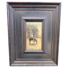 Oil on Panel "The Watering Trough, 19th century