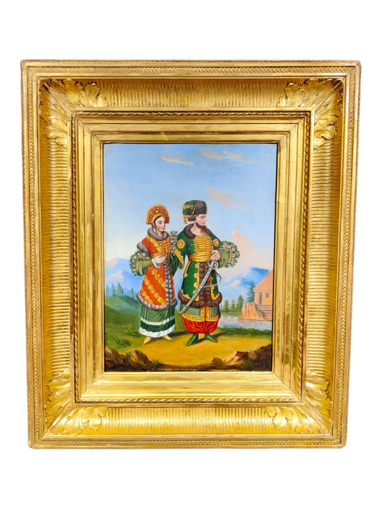 Oil On Panel With National Costumes, 19th Century In Good Condition For Sale In Madrid, ES
