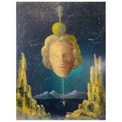 Oil on panel, "Woman with the Arrow" by Maurice de Vries, France, 20th century.