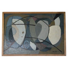 Oil on paper cubiste style signed Brosset 55