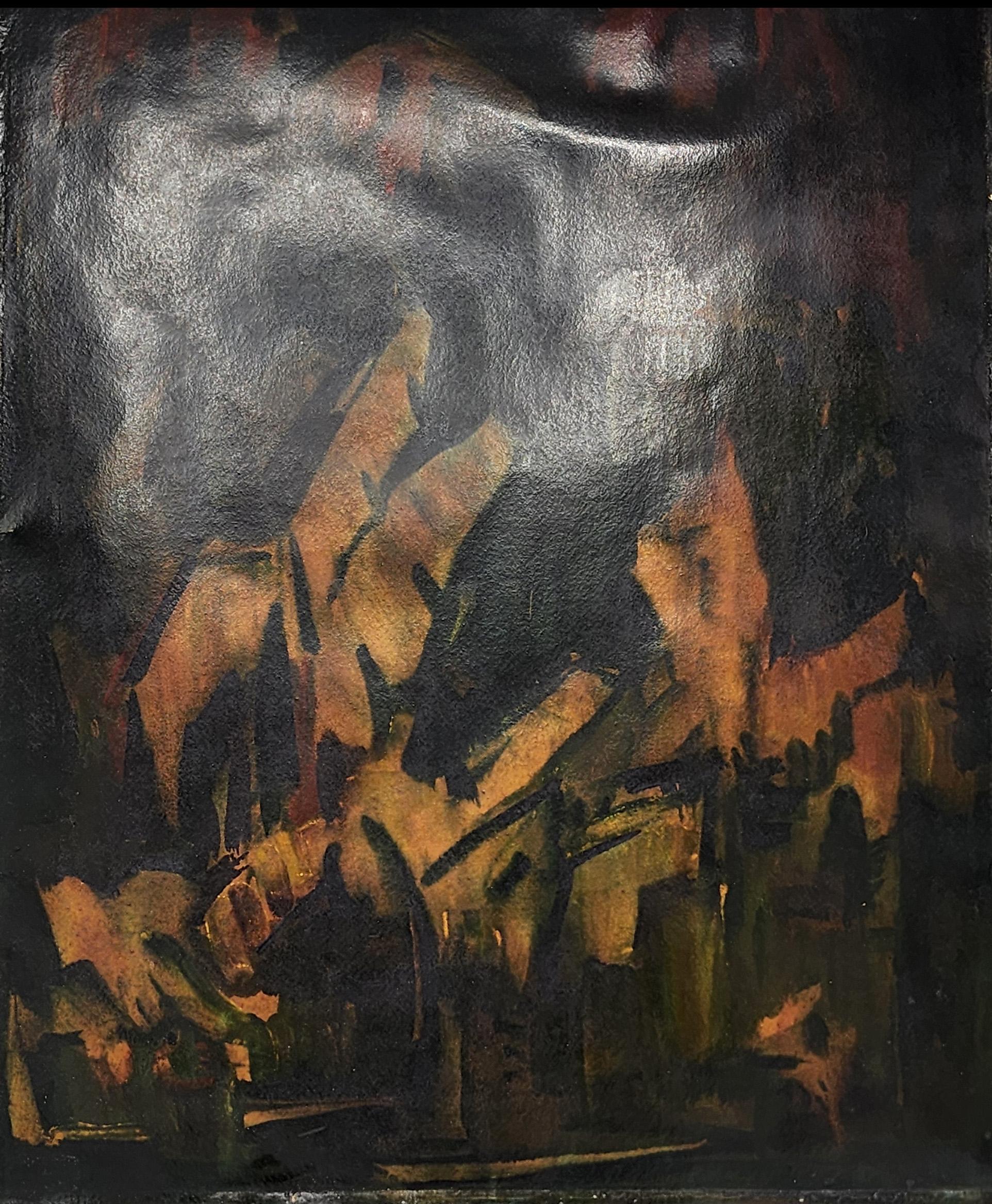 Boliviano Dipinto olio su carta dell'artista Jonas Rimsa 1950-1970 in vendita
