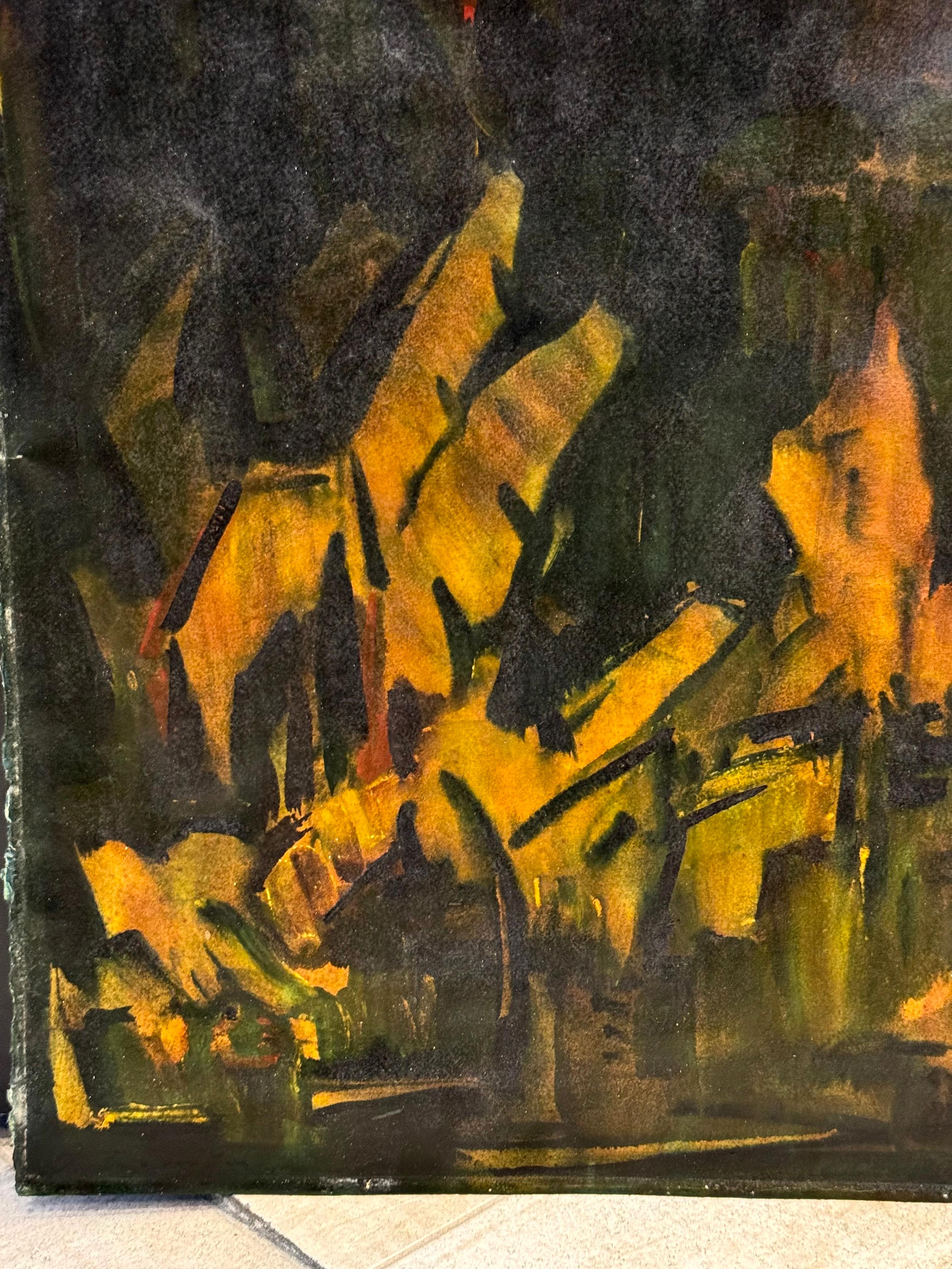 Öl auf Papier Gemälde des Künstlers Jonas Rimsa 1950-1970 (Bolivianisch) im Angebot