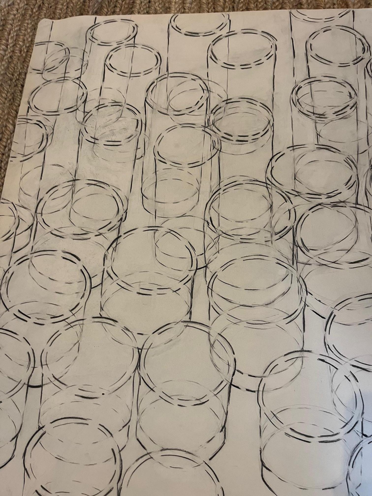 Óleo sobre papel Boceto Moderno en venta