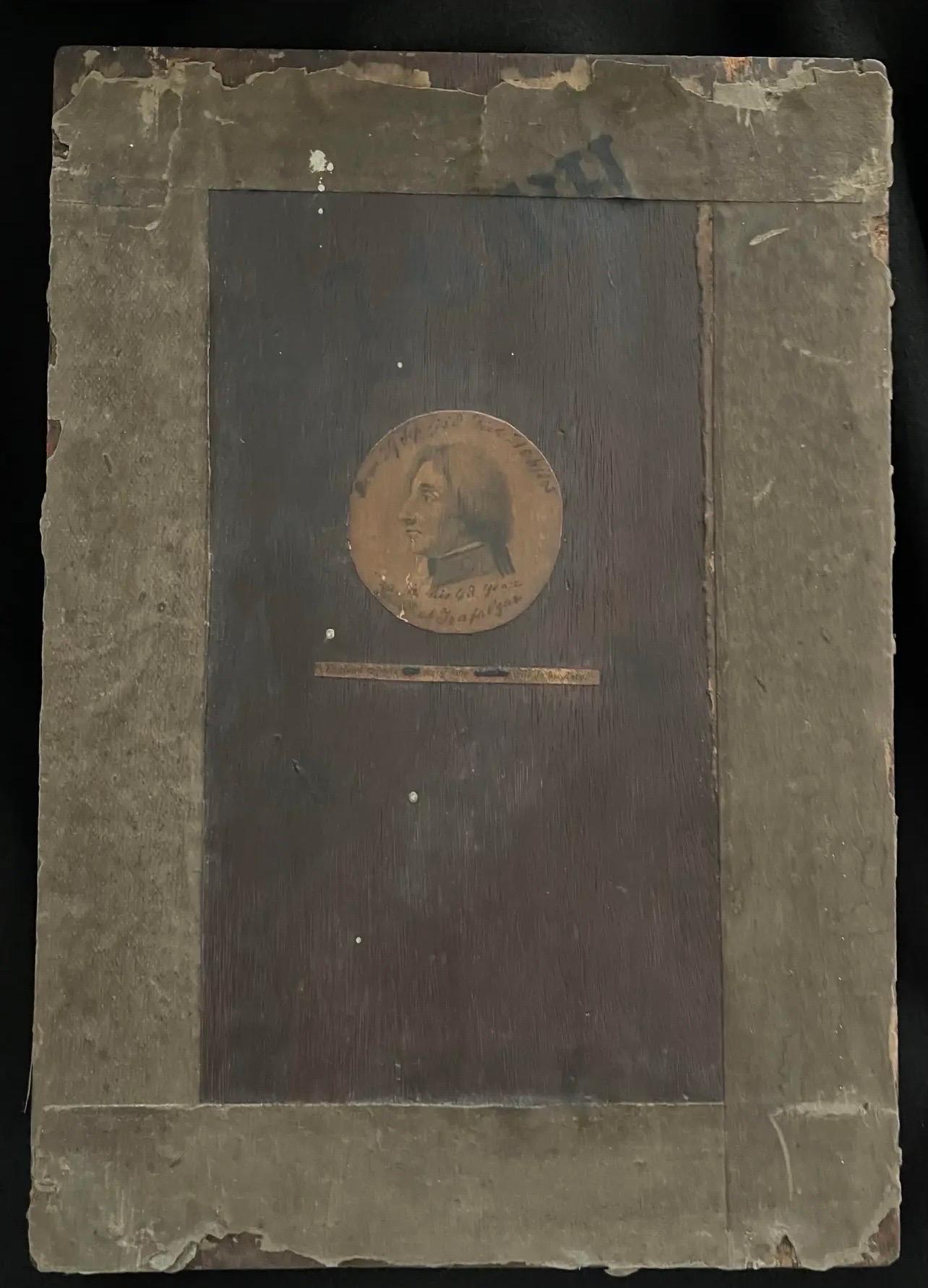 Oil on Wood Depicting Amiral Horatio Nelson in Military Costume England 19th For Sale 3