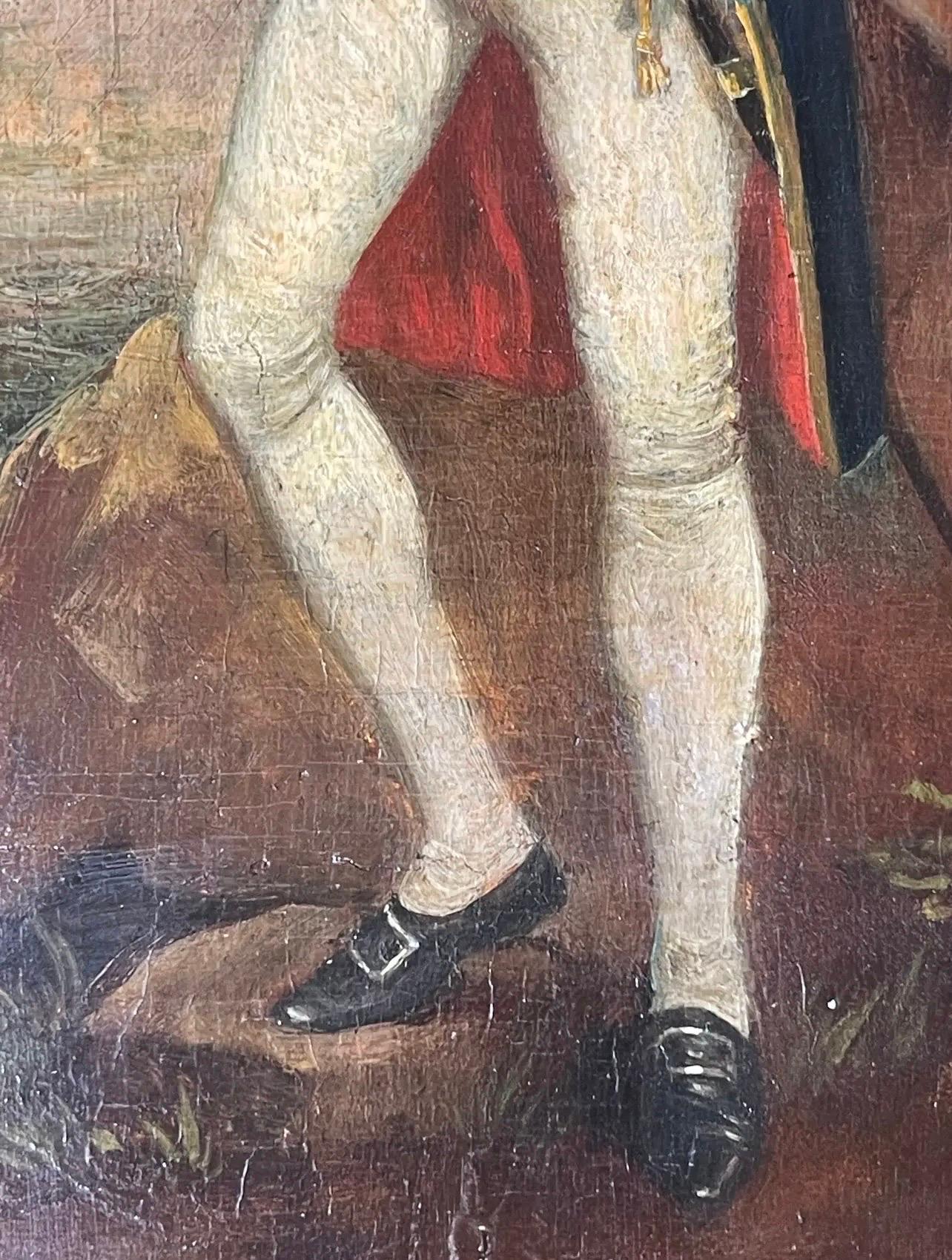 Paint Oil on Wood Depicting Amiral Horatio Nelson in Military Costume England 19th For Sale