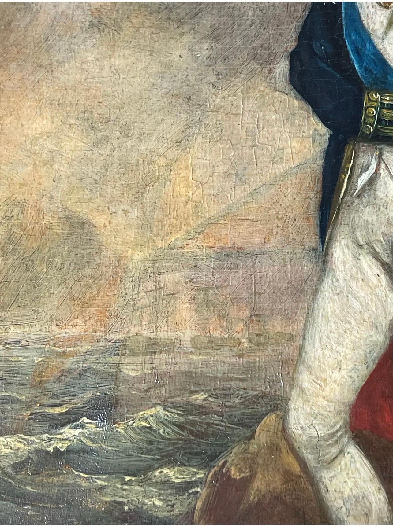 Oil on Wood Depicting Amiral Horatio Nelson in Military Costume England 19th For Sale 1