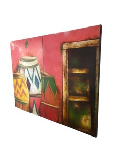 Ölgemälde auf Holz Diptychon von Jorge Duque