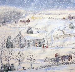 Oil on Wood Painting "Snow Roller" by Forrest K. Moses