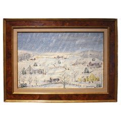 Vintage Oil on Wood Painting "Snow Roller" by Forrest K. Moses