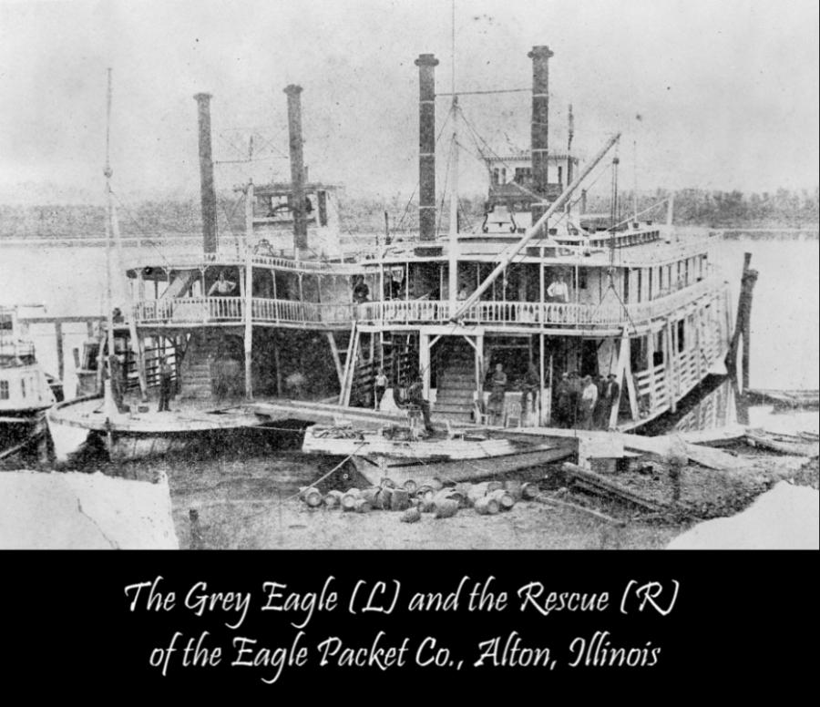 Ölgemälde auf Holztafel, Darstellung des Paddlewheel-Dampfers „Grey Eagle“, ca. 1865-1888 im Angebot 2