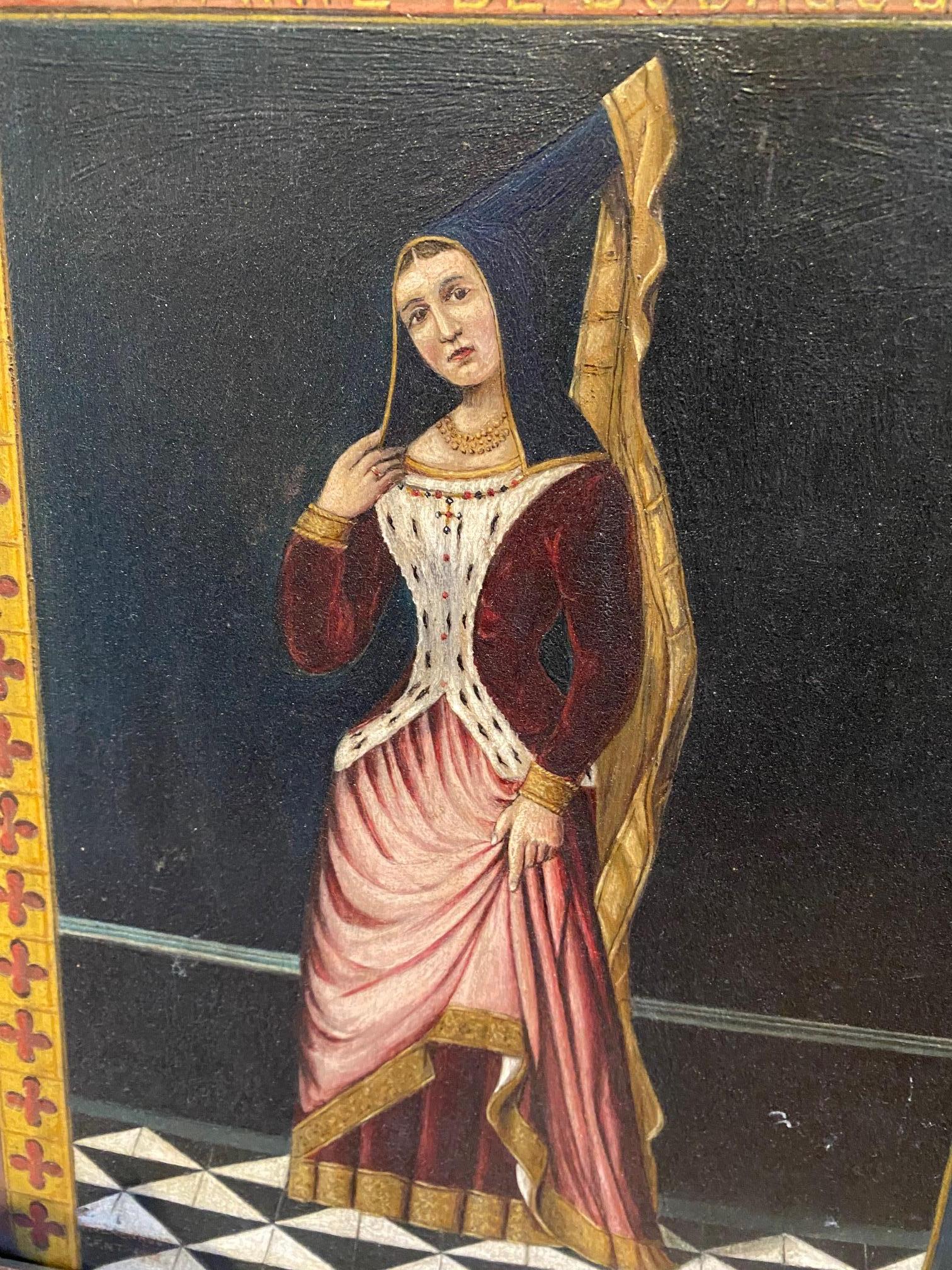 Peinture religieuse de Marie de Bourgonne par Moerenhout Bon état - En vente à Montreal, QC