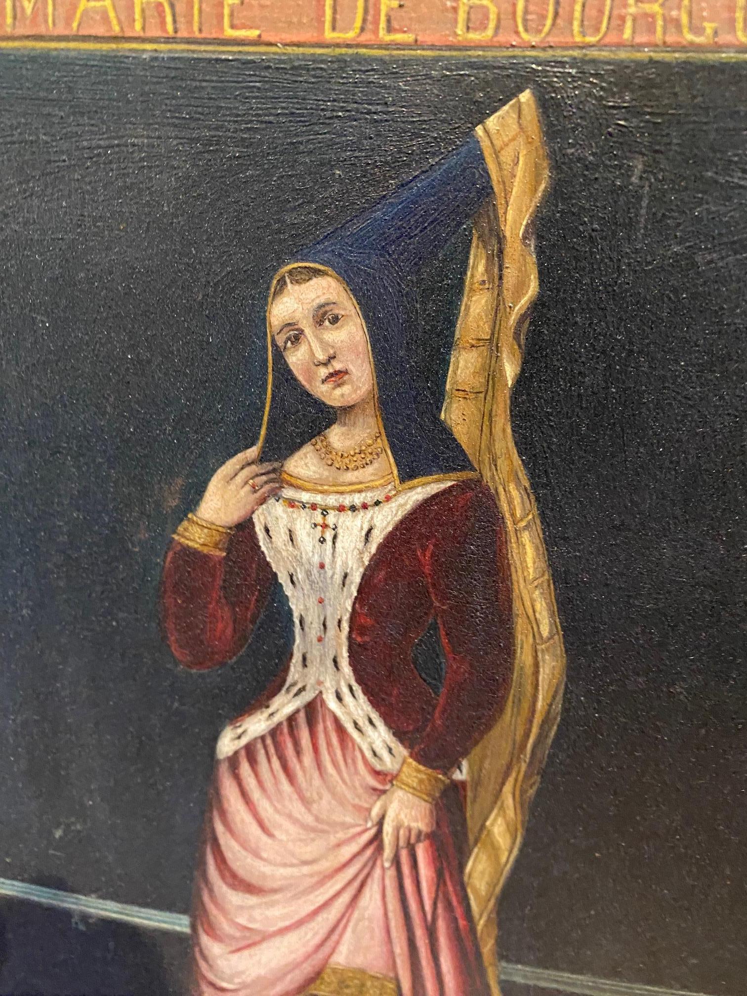 Début du 20ème siècle Peinture religieuse de Marie de Bourgonne par Moerenhout en vente