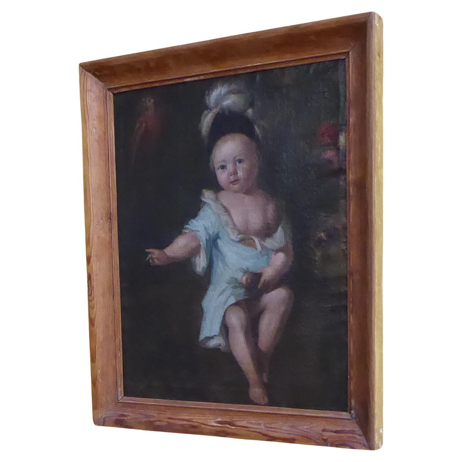 Oil Painting 17th century young girl For Sale at 1stDibs
