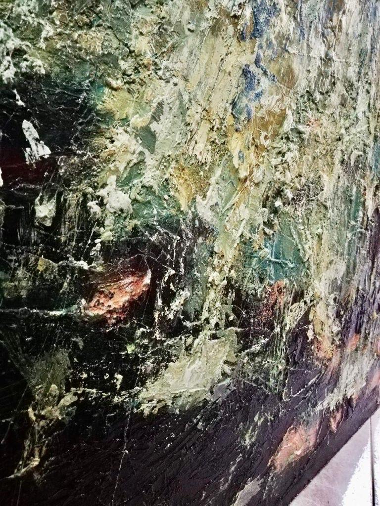 Oil Painting Abstract post impressionist from Venitian Palace, Italy Venise 1970 For Sale 3