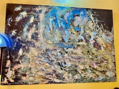 Oil Painting Abstract post impressionist from Venitian Palace, Italy Venise 1970