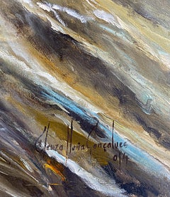Oil Painting "Aguas" by Brazilian Artist Cleuza Maria Gonçalves, 2014