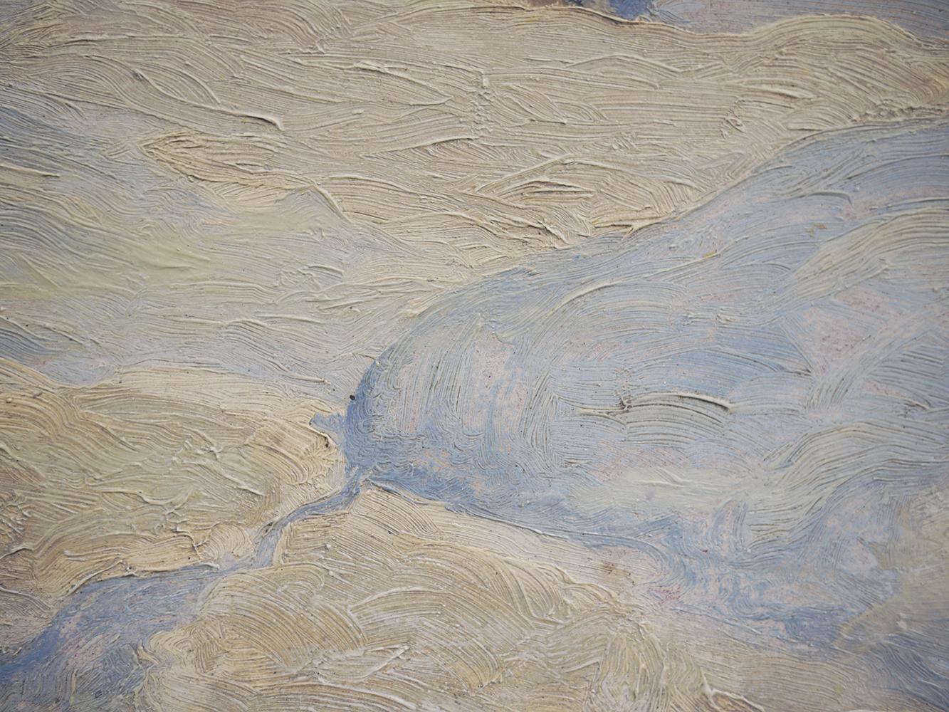 Peinture à l'huile, paysage des Alpes, paysage enneigé, années 1920 en vente 1