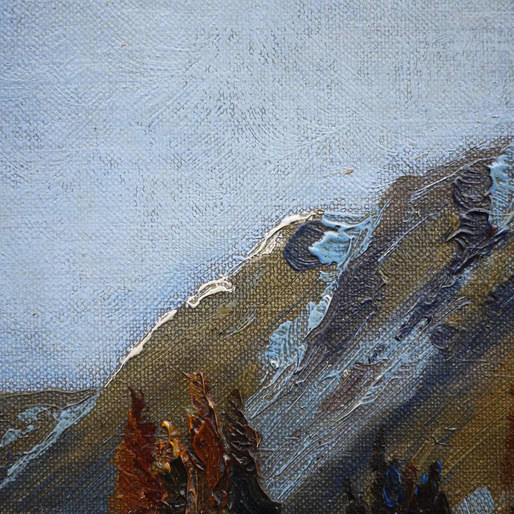 Oil Painting, Alps, Winter Landscape, 1930s 1