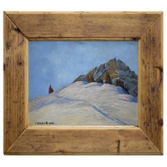 Oil Painting, Alps, Winter Landscape, 1930s