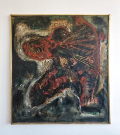 Oil painting "Archer" or "Sagittarius" by Yugoslav artist Radislav Raša Trkulja