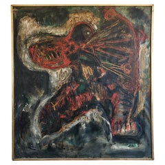 Quadro ad olio "Arciere" o "Sagittario" dell'artista jugoslavo Radislav Raša Trkulja