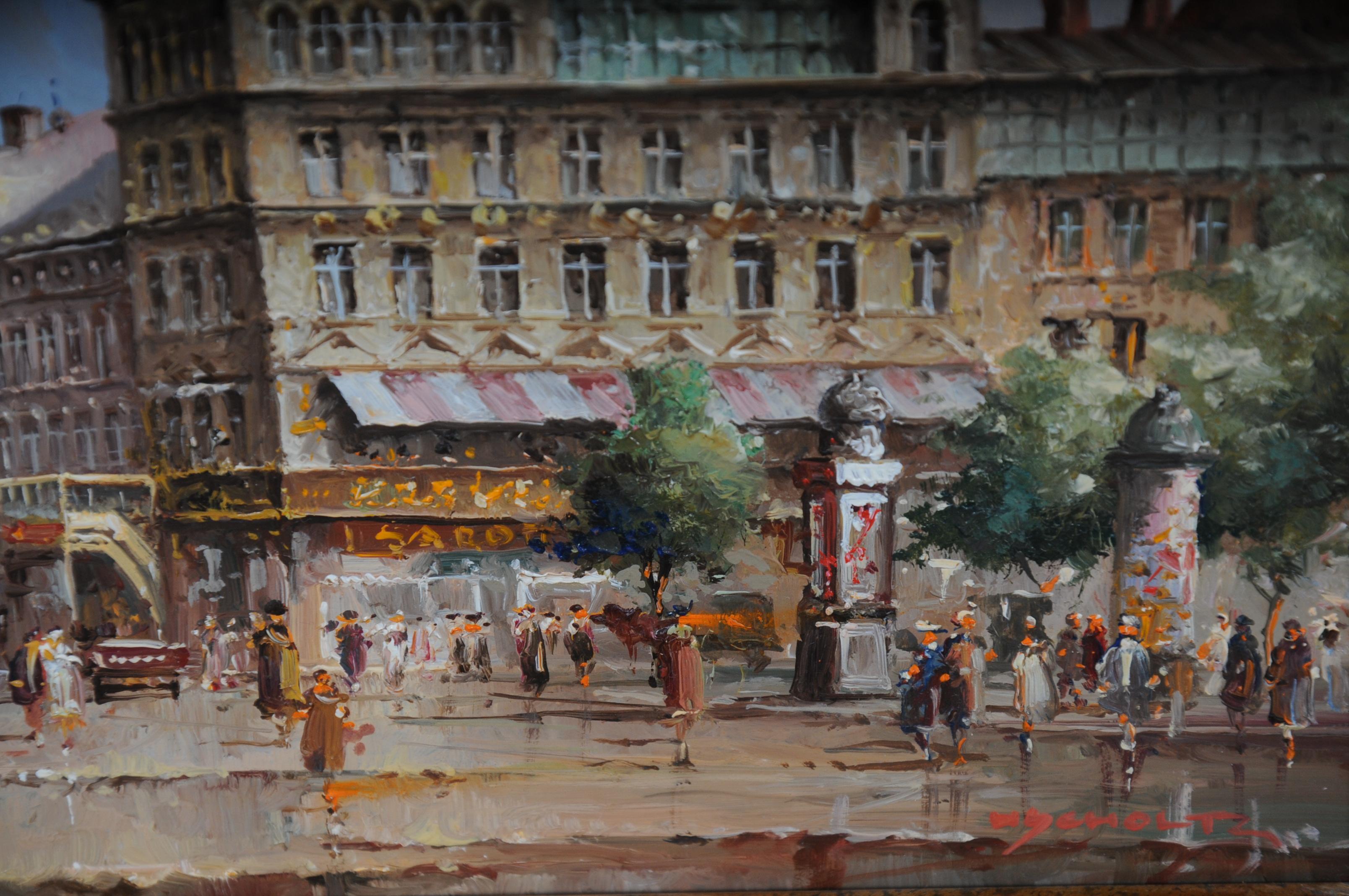 Oil Painting Berlin Kranzler-Eck/Kranzlereck Signed Heinz Scholtz, 20th Century 2