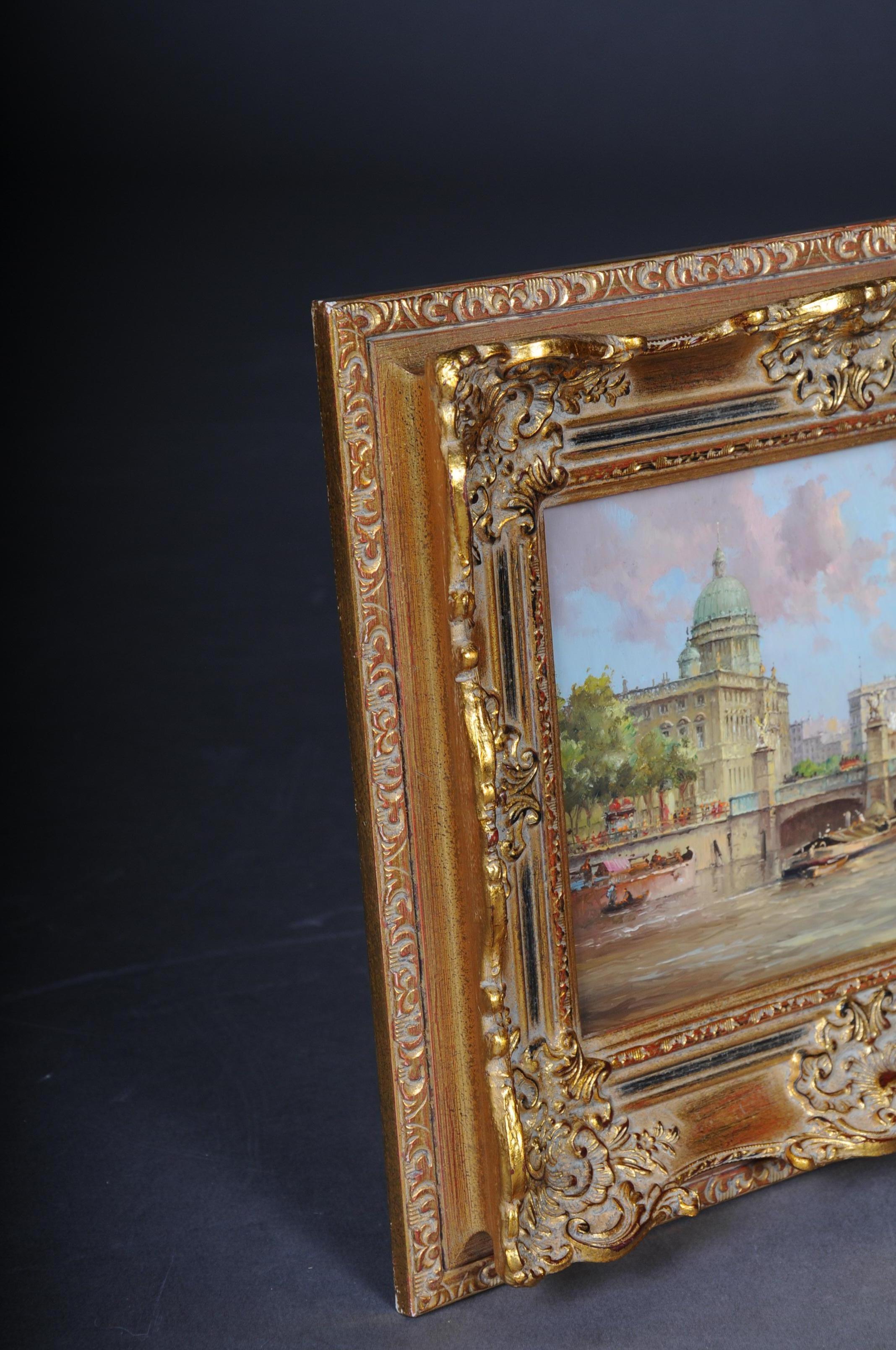 Peinture à l'huile de Berlin - Panneau Schlossbrcke, Heinz Scholtz, 20ème siècle en vente 8