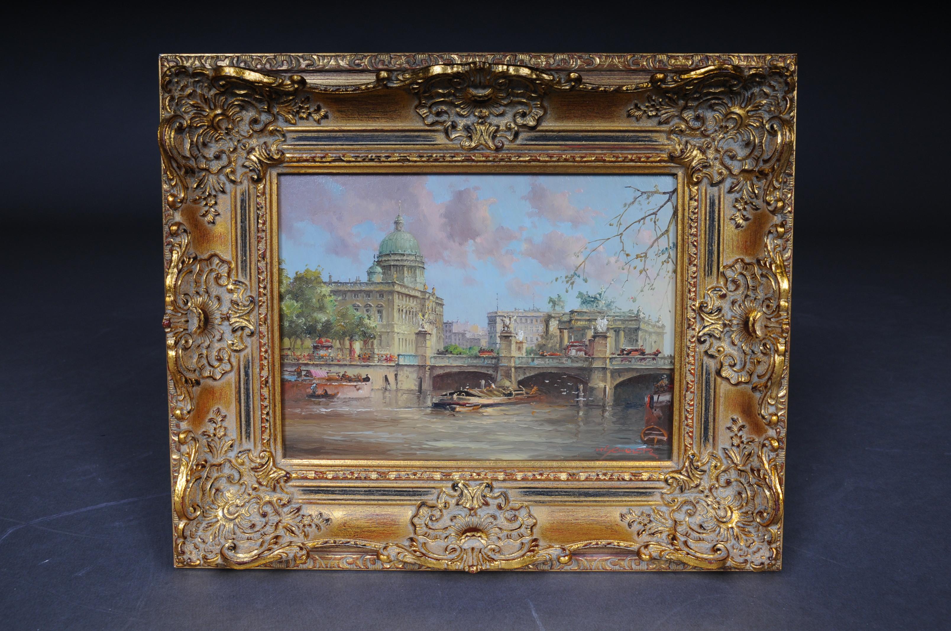 Oil painting Berlin Schlossbrücke sign. Heinz Scholtz, 20th century

Oil on copper painted painting signed by Heinz Scholtz from Berlin. Born October 30, 1925
View painting by the Berlin painter Heinz Scholtz. Expresses high quality