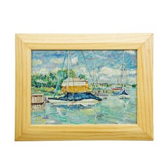 Oil Painting by Alexander Michael - Boathouse, Lake Chiemsee, 1994