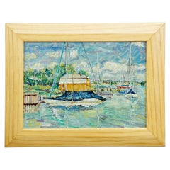 Oil Painting by Alexander Michael - Boathouse, Lake Chiemsee, 1994