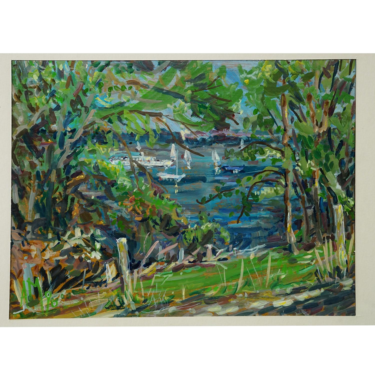 Ölgemälde von Alexander Michael - Chiemsee bei Mittendorf 1990 (Sonstiges) im Angebot