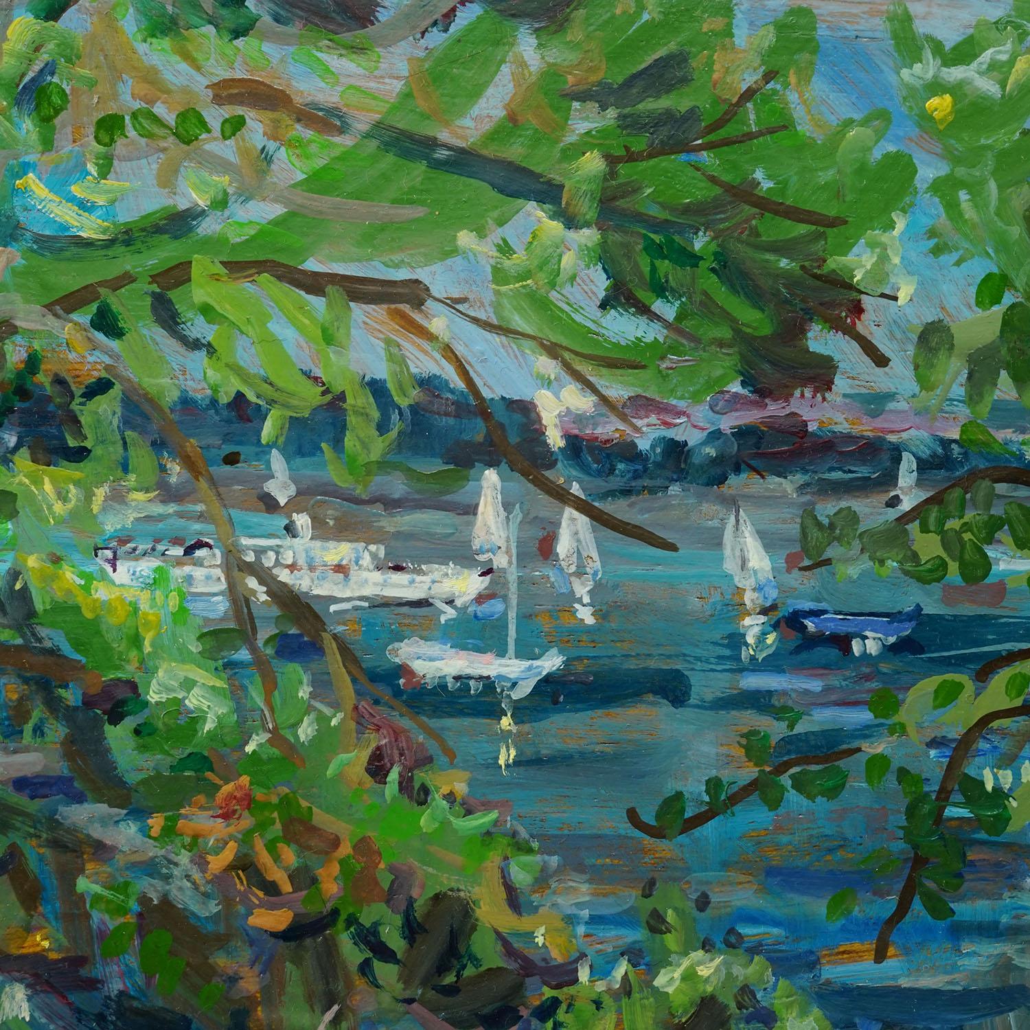 Ölgemälde von Alexander Michael - Chiemsee bei Mittendorf 1990 (Deutsch) im Angebot