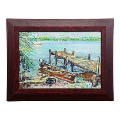 Oil Painting by Alexander Michael - Fraueninsel, Jetty, 1994