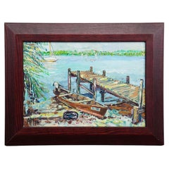 Oil Painting by Alexander Michael - Fraueninsel, Jetty, 1994