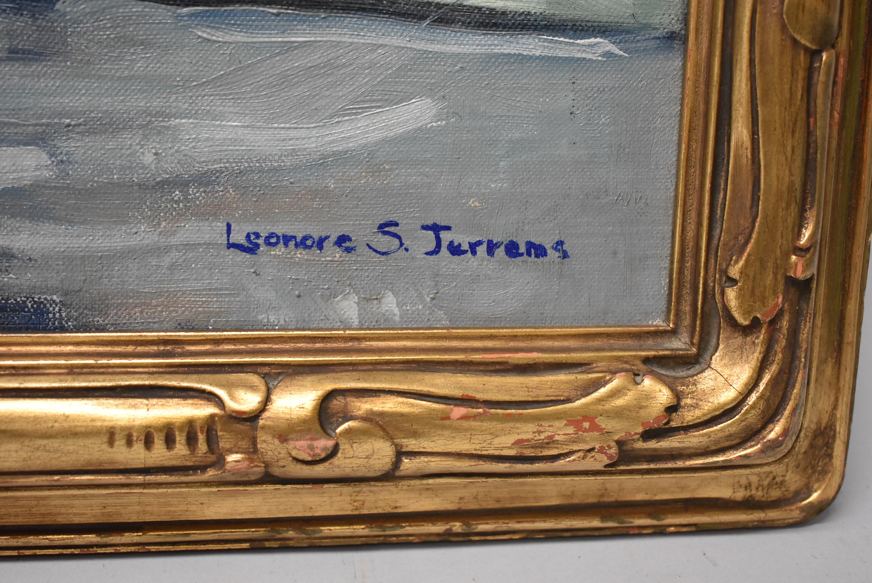 Oil Painting by American Artist Leonore Smith Jerrems in Newcomb Macklin Frame For Sale 1