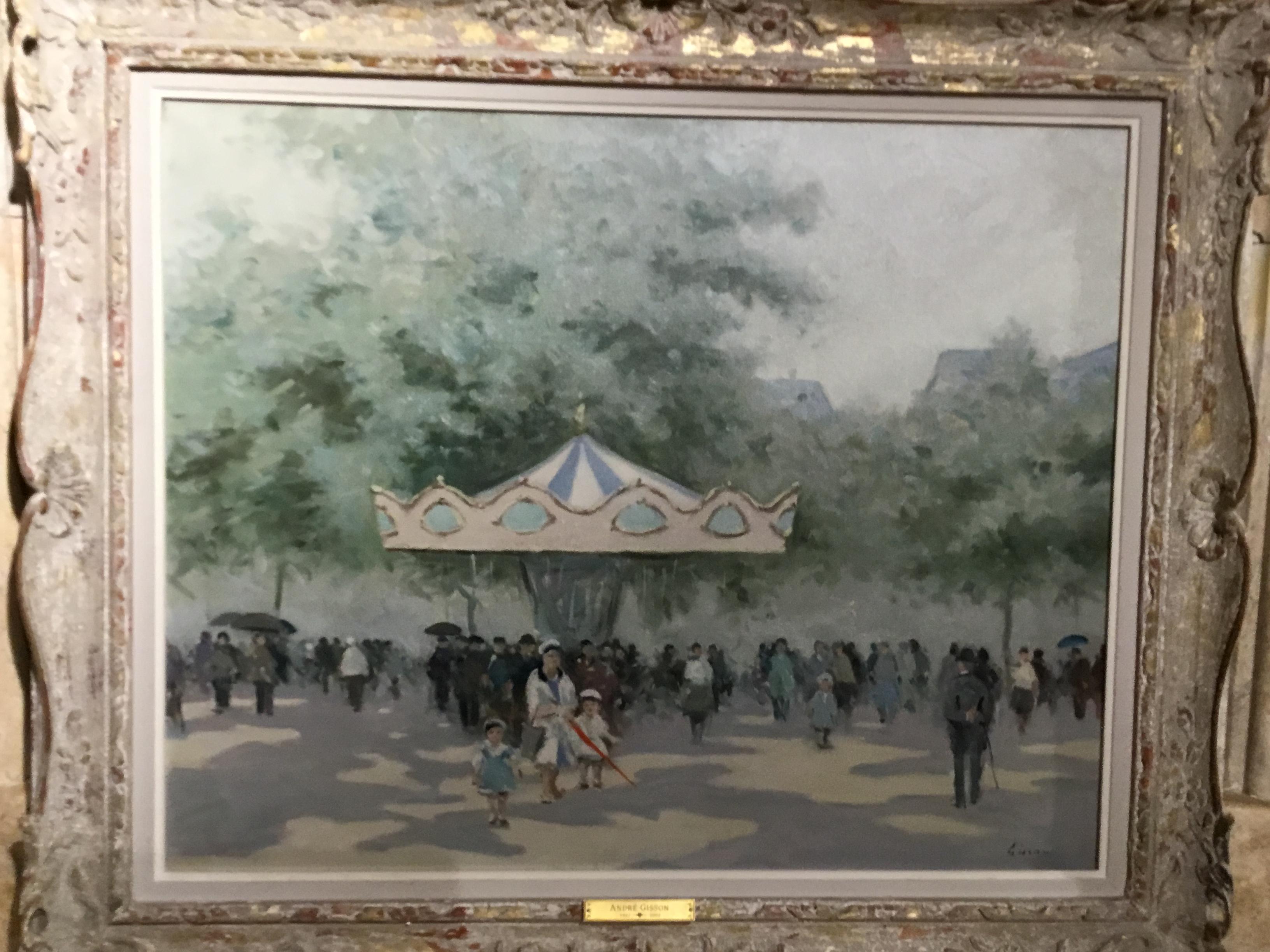 Oil Painting by Andre Gisson Merry Go Round 24” by 30” In Good Condition In Houston, TX