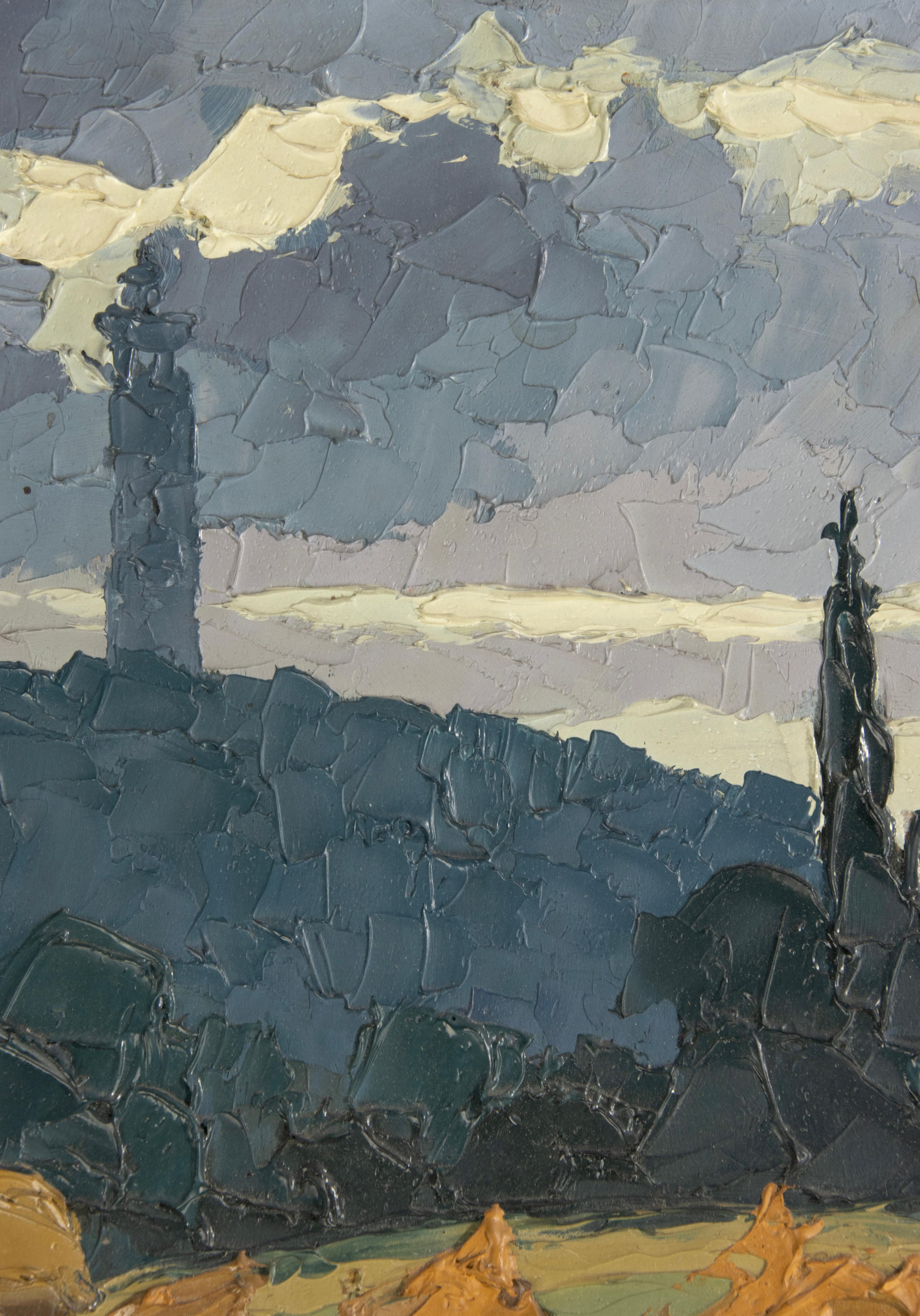 Mid-20th Century Oil Painting by Christo Stefanoff -  Sheaves of wheat - dated 1949 For Sale